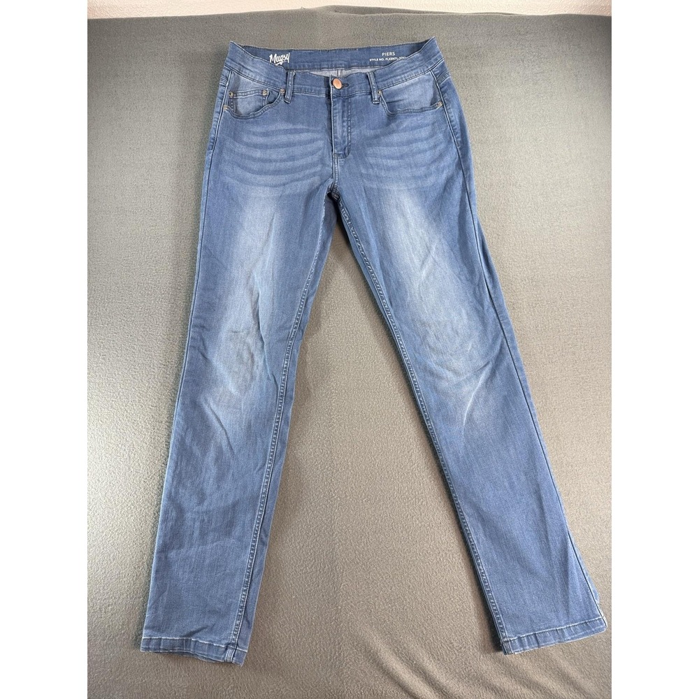 Mugsy Piers Jeans Mens 32x31 Med Wash Blue Slim Straight Stretch Denim Casual